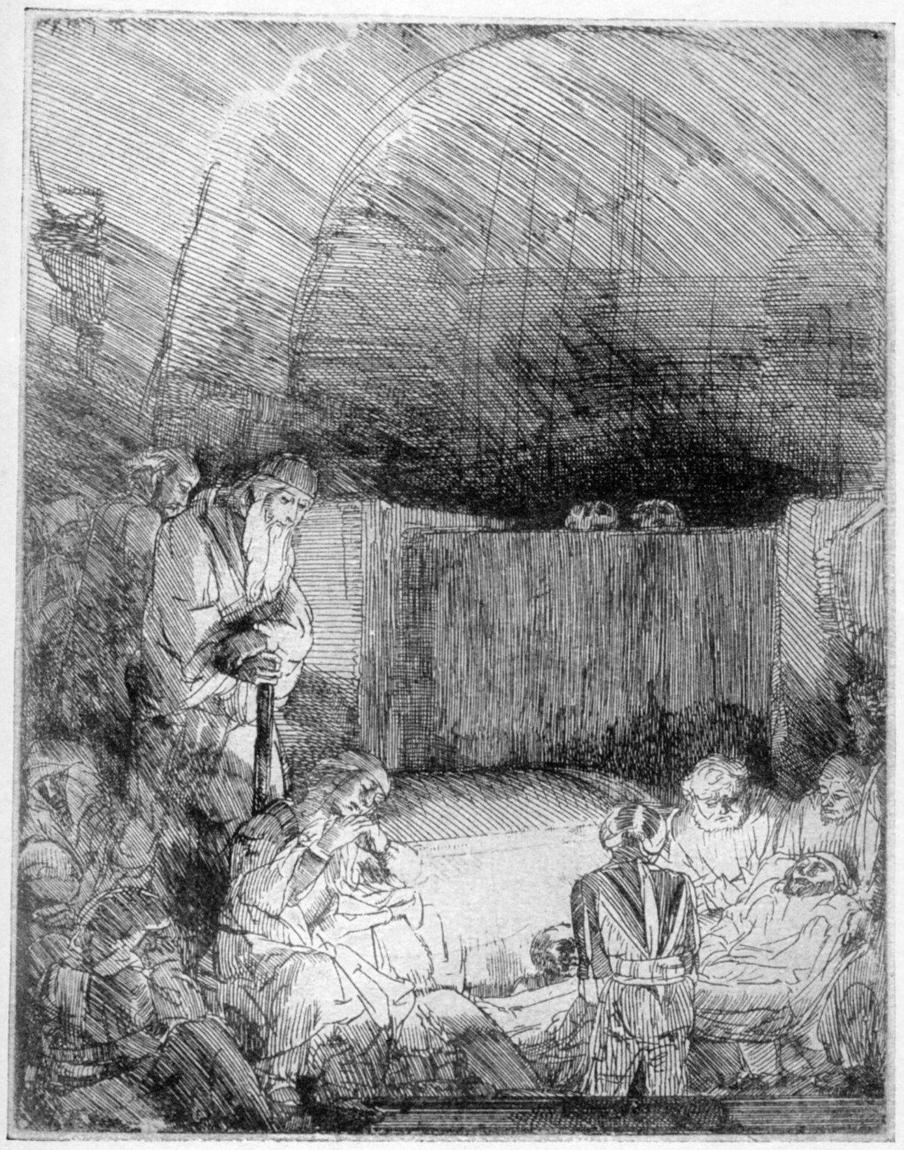 281, I. THE ENTOMBMENT. (1654.) B. 86. The Print is greatly darkened in its later states 281, I. THE ENTOMBMENT. (1654.) B. 86. The Print is greatly darkened in its later states