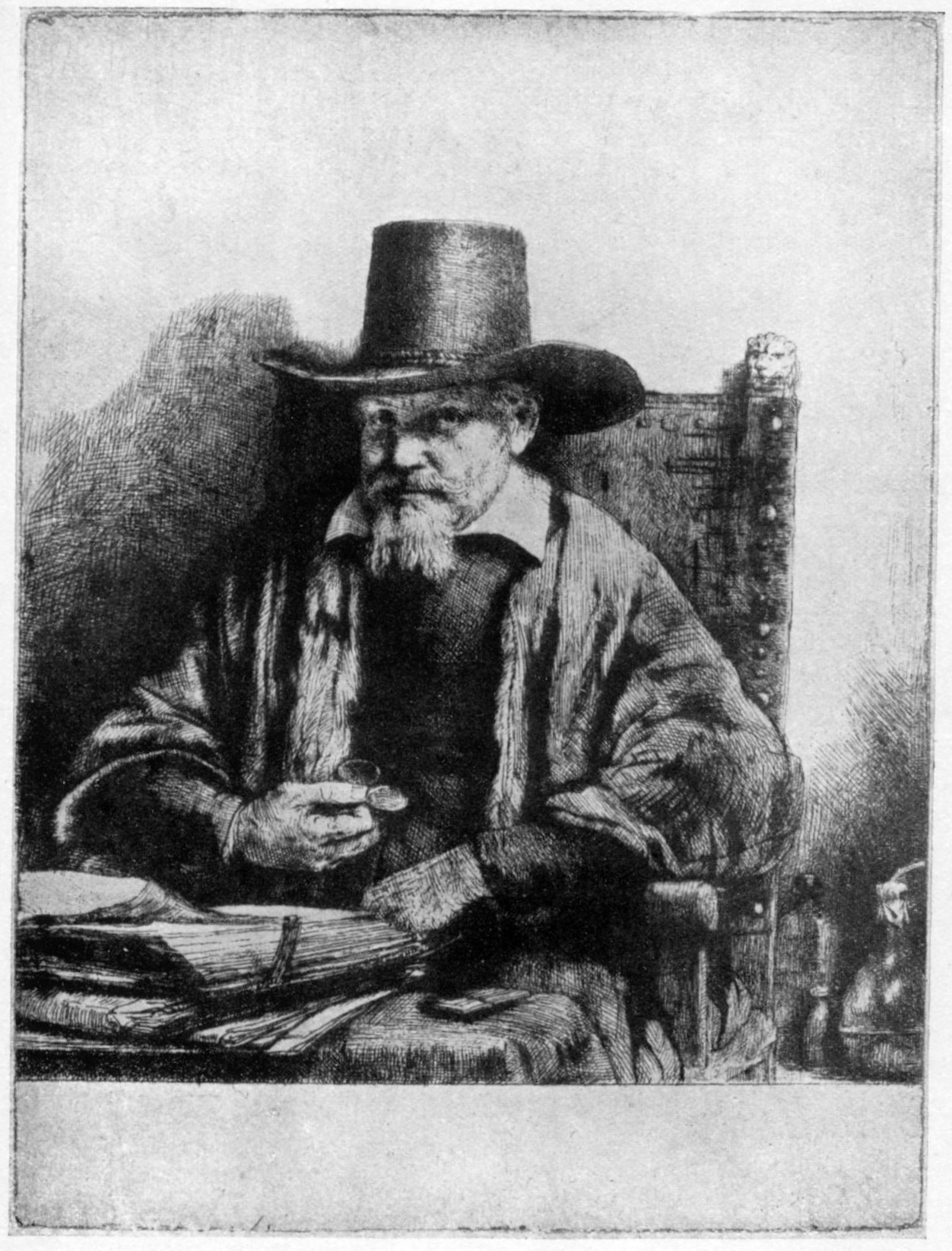 289, I. ARNOLD THOLINX. (1656.) B. 284. This first state, before the addition of further lines of shading on the breast, is only known in two impressions (British Museum, and Baron Edmond de Rothschild, Paris) 289, I. ARNOLD THOLINX. (1656.) B. 284. This first state, before the addition of further lines of shading on the breast, is only known in two impressions (British Museum, and Baron Edmond de Rothschild, Paris)
