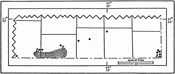 Fig. 1. Distribution of the brush mouse in Kansas.
