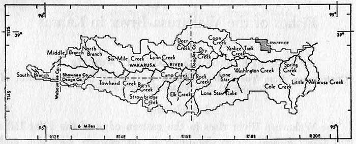 Map of the Wakarusa River and its principal
tributaries