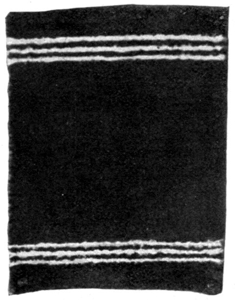 Silkoline rug with three white stripes