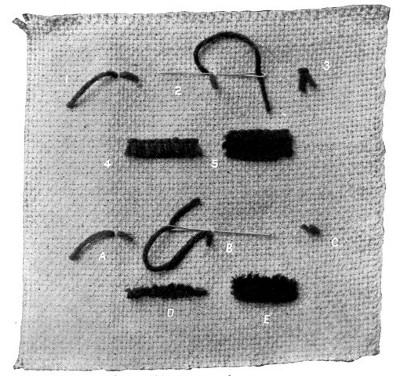 Stitches for pile weaving