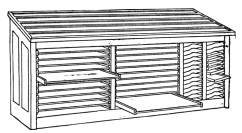 Fig. 37. Standing Galley, or Bank, with letter boards,
galley racks, and galley top.