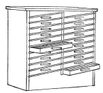 Fig. 39. Cabinet for Script Type, Borders, or other small
characters which can be kept standing face up.
