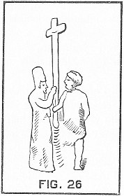 two men carrying a cross