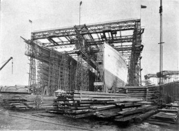 The “Titanic” and the “Olympic” building in the largest
gantry in the world