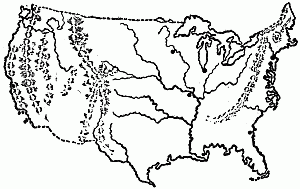Outline Map of the United States.