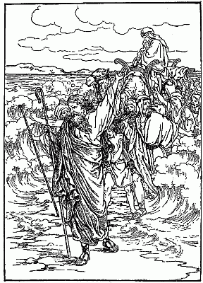 Moses Leading the Children of Israel Through the Red Sea.