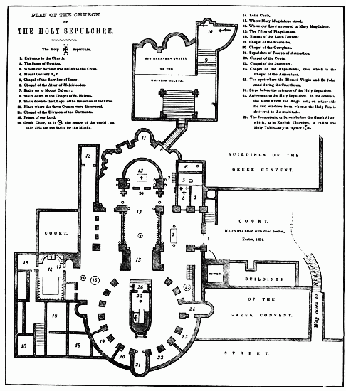 PLAN OF THE CHURCH OF THE HOLY SEPULCHRE.