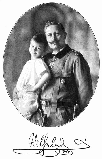 Signed Photo of Wilhelm II of Germany with a child