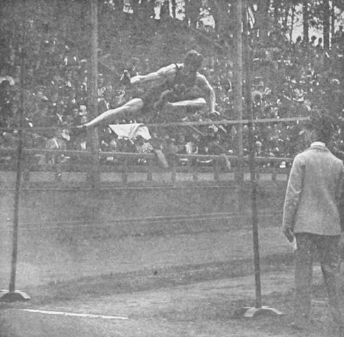 THE I.S. HIGH-JUMP RECORD. Baltazzi, Harvard, clearing the bar at 5 ft. 11 in.