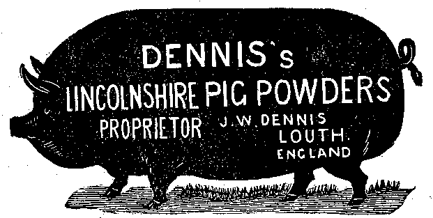 Advertisement for Dennis's Pig Powders