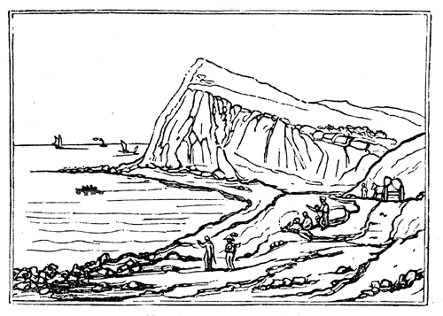 Shakspeare's Cliff in 1836, seen from the northeast.