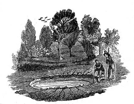 Circular pond near Polistena, in Calabria, caused by the earthquake in 1783.