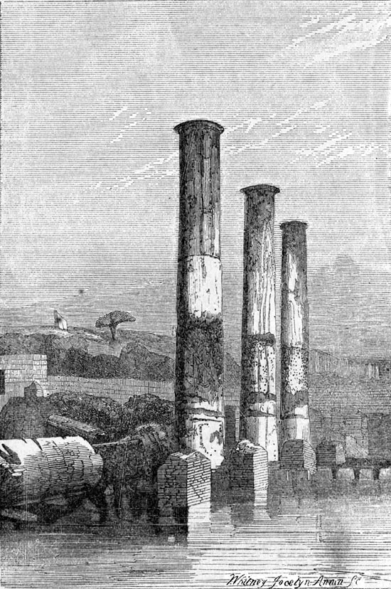 VIEW OF THE TEMPLE OF SERAPIS AT PUZZUOLI IN 1836
