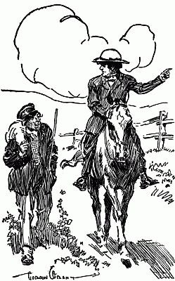 "Miner rode slowly along on horseback, now and then making inquiries of wayfarers"