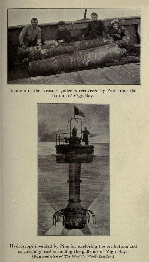 Cannon of the treasure galleons recovered by Pino from the bottom of Vigo Bay.