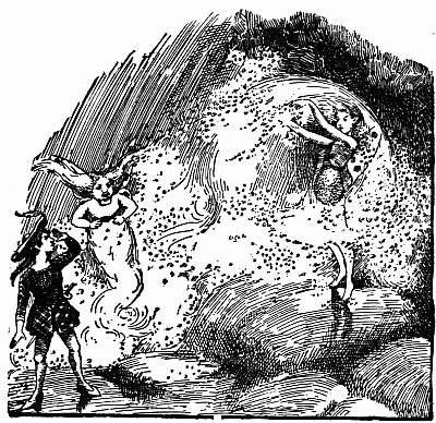 Fig. 142.—Fairy Dew at the Mouth of the Cave.