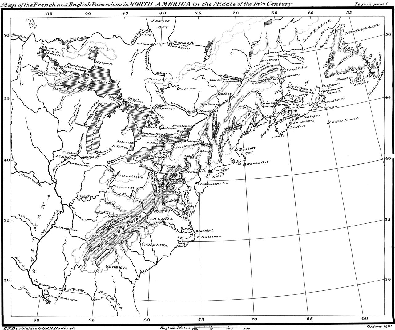 Map of eastern North America