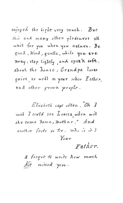 Page 4 of letter for Louisa May Alcott 1840