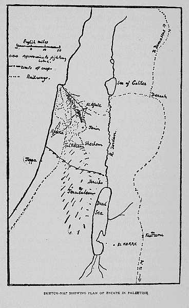 SKETCH-MAP SHOWING PLAN OF ESCAPE IN PALESTINE