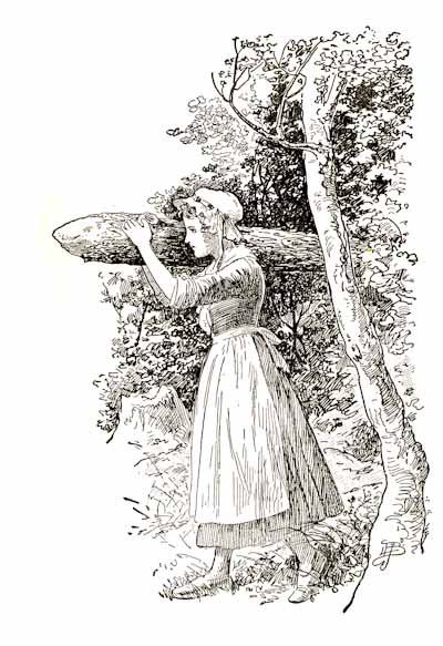 [Illustration: The stout-hearted girl set about the task.]