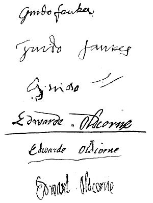 SIGNATURES OF FAUKES AND OLDCORNE.
