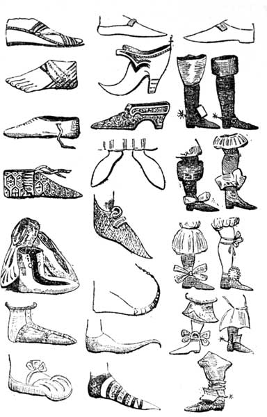 FOOT-GEAR OF DIFFERENT PERIODS.