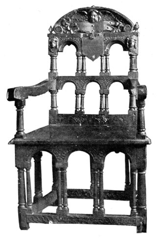 OAK CHAIR MADE FROM THE TIMBER OF THE GOLDEN HIND.