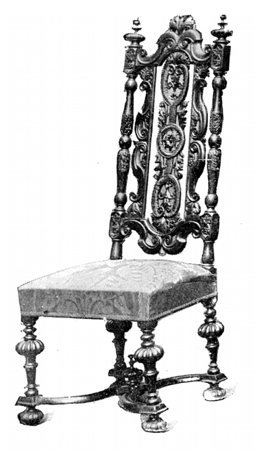 CHARLES II. OPEN HIGH-BACK OAK<br />
CHAIR.