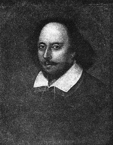 Chandos' Portrait of Shakespeare
so called because it was owned by the
Duke of Chandos—Probably
Painted after Death from Personal Description
The Original is in the National
Gallery, London