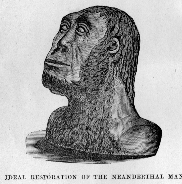 IDEAL RESTORATION OF THE NEANDERTHAL MAN.