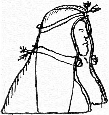Women's hood or neckcloth; linked to larger image.