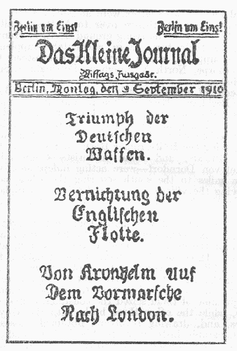 THE FIRST NEWS IN BERLIN OF
THE GERMAN VICTORY.