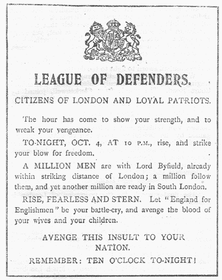 LEAGUE OF DEFENDERS.
CITIZENS OF LONDON AND LOYAL PATRIOTS.