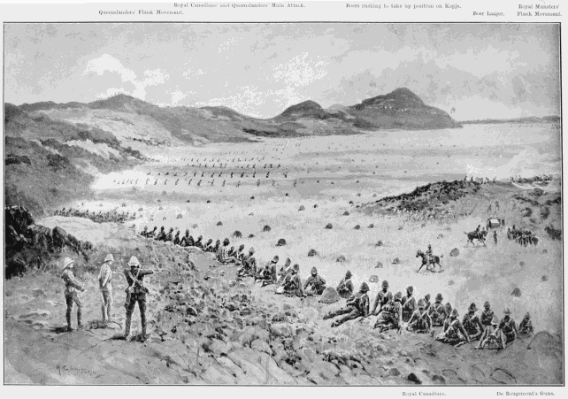 COLONEL PILCHER'S ATTACK ON SUNNYSIDE KOPJE--CANADIAN AND AUSTRALIAN CONTINGENTS RECEIVE THEIR BAPTISM OF FIRE.