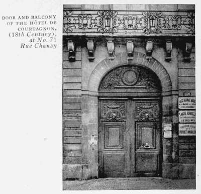 DOOR AND BALCONY
OF THE HTEL DE
COURTAGNON,
(18th Century),
at No. 71
Rue Chanzy