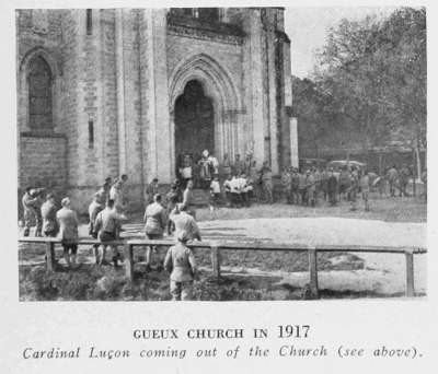 GUEUX CHURCH IN 1917
Cardinal Luon coming out of the Church (see above.)