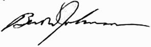 Signature of Bert W.
Johnson