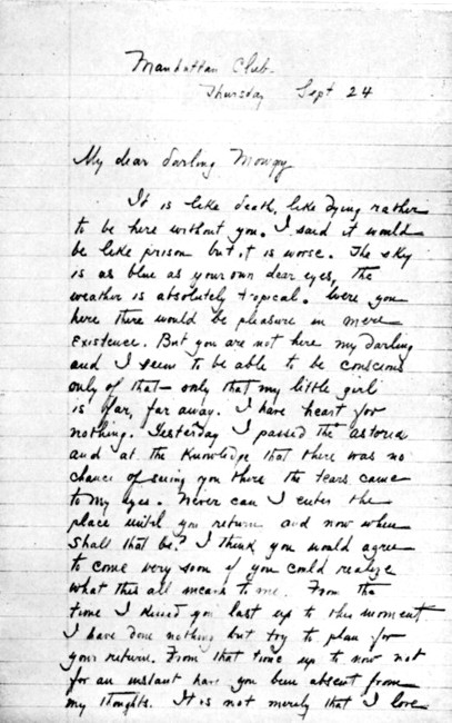 Fac-simile of Letter sent to Marie Saltus