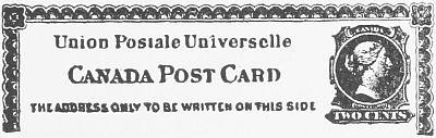 Two cents "Postal Union" post card design, 1878.
