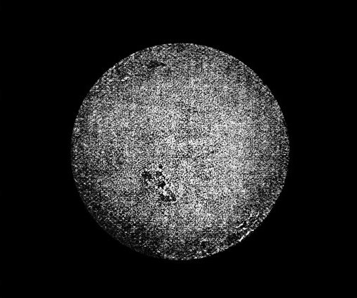 Fig. 46.

Photograph of the face of the sun, taken by Mr. Selwyn, October 1860,
showing spots, facul, and mottled surface.