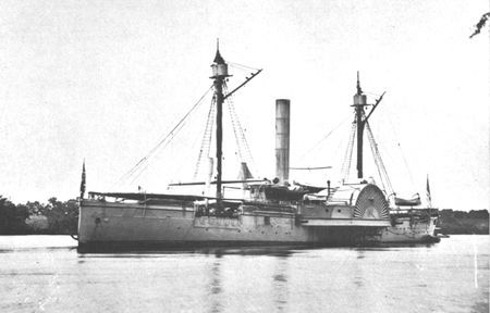 With untiring vigilance, steam-powered gunboats like the Mendota plied the
Southern coastline to enforce the blockade against Confederate trade with
England and France.