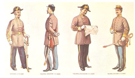 C.S. Army Uniforms (GENERAL; COLONEL, INFANTRY; COLONEL, ENGINEERS; MAJOR, CAVALRY)