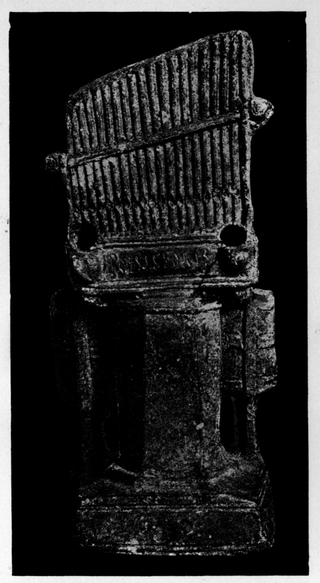 TERRA-COTTA MODEL OF HYDRAULIC ORGAN. CIR. 150 A.D.
CARTHAGE MUSEUM. FROM HERMANN SMITH'S The Making of Sound
in the Organ and in the Orchestra.