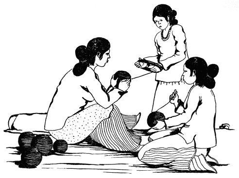sisters help mother