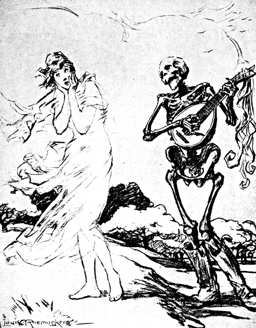 'Death' serenading a maiden