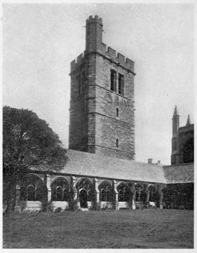 NEW COLLEGE, CLOISTERS AND TOWER.