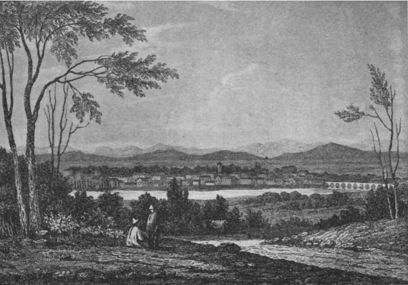 VIEW OF SANTIAGO, CHILE, ABOUT 1835.
