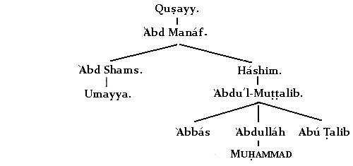 Muḥammad's descent from Quṣayy